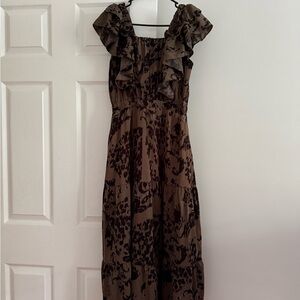 Endless Rose Brown and Black Halter Maxi Dress